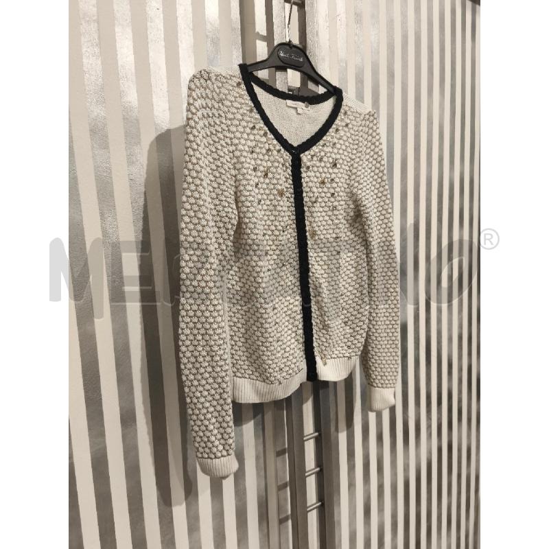 CARDIGAN DONNA PATRIZIA PEPE PANNA BORDI NERI CIONDOLI APETTE | Mercatino dell'Usato Campobasso 3