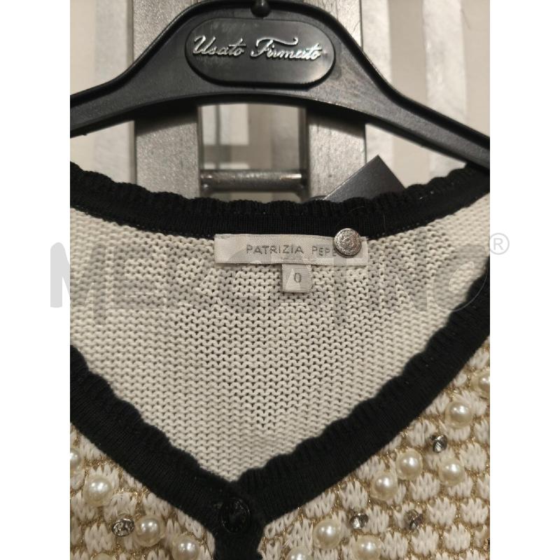 CARDIGAN DONNA PATRIZIA PEPE PANNA BORDI NERI CIONDOLI APETTE | Mercatino dell'Usato Campobasso 5