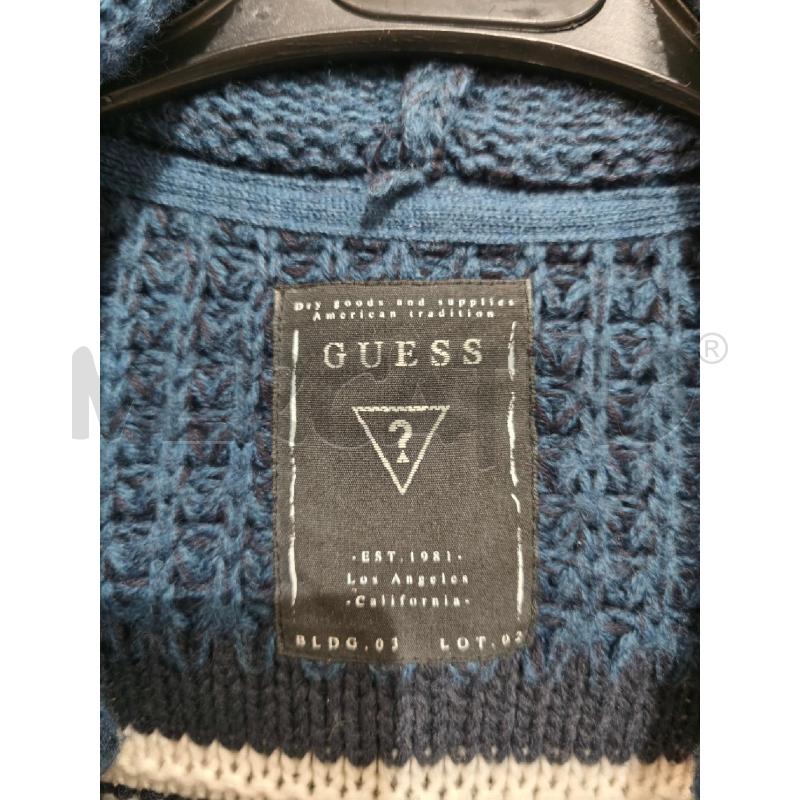 CARDIGAN UOMO GUESS BLU RIGHE BIANCHE CAPPUCCIO | Mercatino dell'Usato Campobasso 2