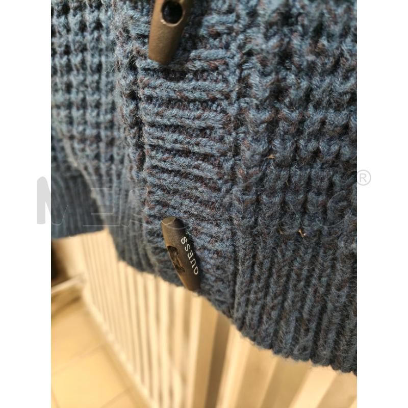 CARDIGAN UOMO GUESS BLU RIGHE BIANCHE CAPPUCCIO | Mercatino dell'Usato Campobasso 3