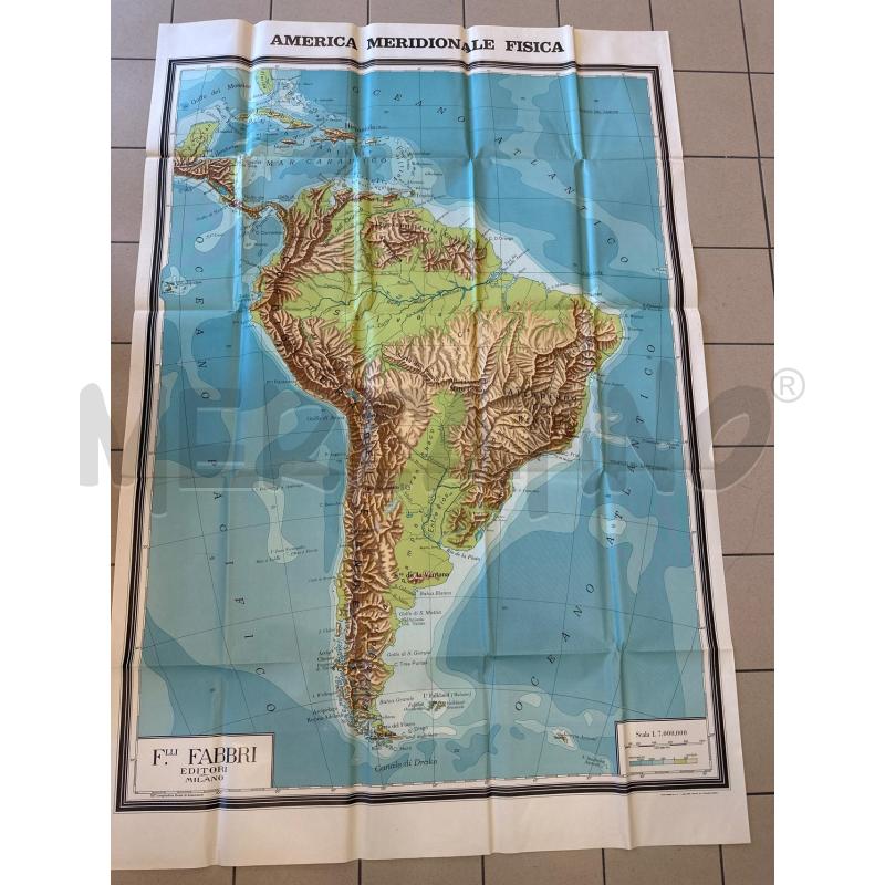 CARTINA AMERICA MERIDIONALE 160X110 CM DIDATTICA | Mercatino dell'Usato Campobasso 1