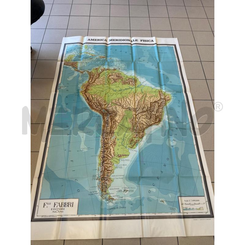 CARTINA AMERICA MERIDIONALE 160X110 CM DIDATTICA | Mercatino dell'Usato Campobasso 5
