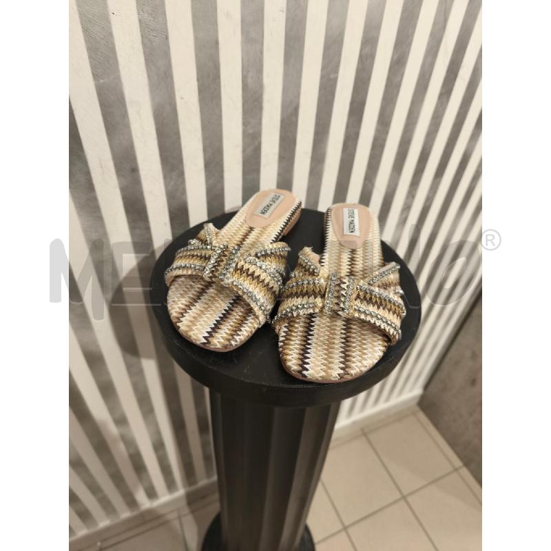 CIABATTE DONNA STEVE MADDEN PAGLIETTA BEIGE STRASS | Mercatino dell'Usato Campobasso 1