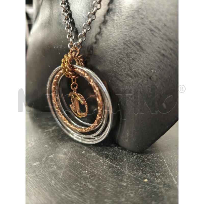 COLLANA JUST CAVALLI SILVER E DORATA CERCHI | Mercatino dell'Usato Campobasso 4