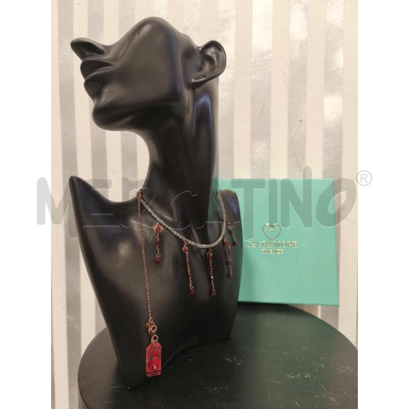 COLLANA SACRAMORE FIRENZE PERLINE TRASPARENTI E BORDEAUX | Mercatino dell'Usato Campobasso 1