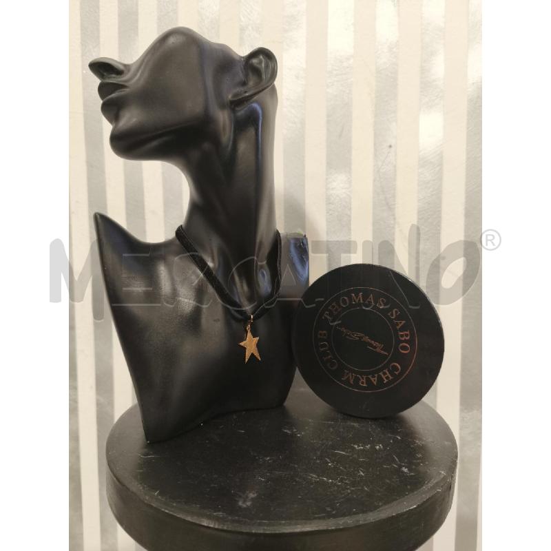COLLANA THOMAS SABO LACCIO NERO STELLA DORATA | Mercatino dell'Usato Campobasso 1