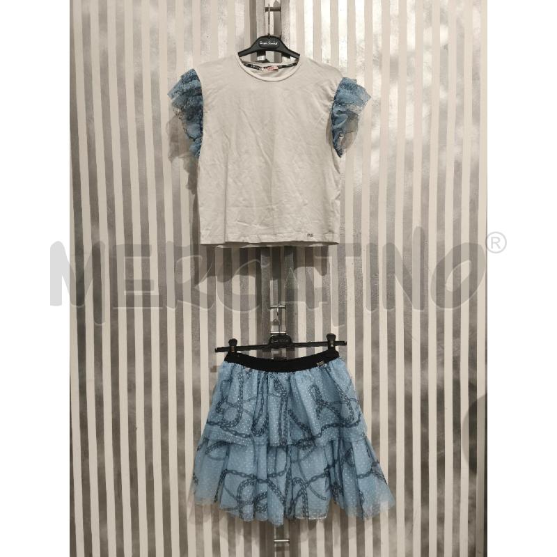 COMPLETO BAMBINA LIU JO BIANCO E TULLE CELESTE | Mercatino dell'Usato Campobasso 1
