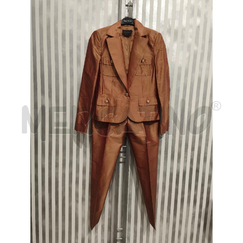 COMPLETO DONNA LUISA SPAGNOLI 100 SETA ARANCIONE BOTONI DORATI | Mercatino dell'Usato Campobasso 1