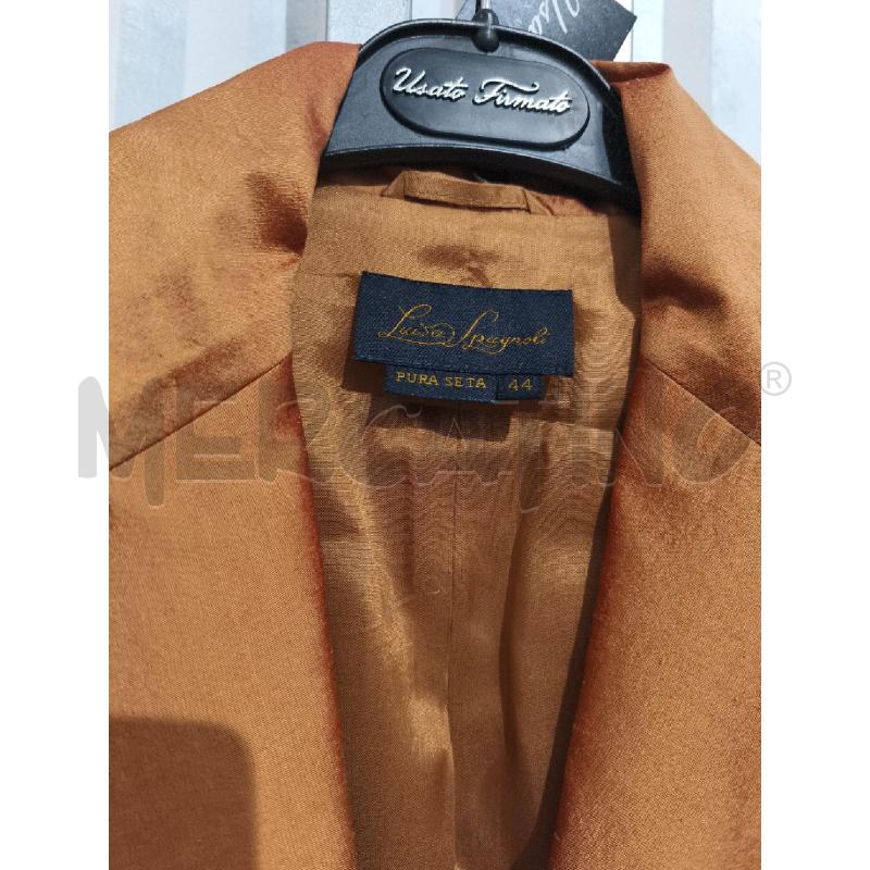 COMPLETO DONNA LUISA SPAGNOLI 100 SETA ARANCIONE BOTONI DORATI | Mercatino dell'Usato Campobasso 5