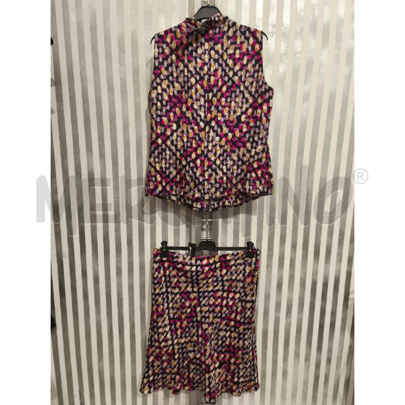COMPLETO DONNA LUISA SPAGNOLI 100 SETA NERO CERCHI COLORATI | Mercatino dell'Usato Campobasso 2