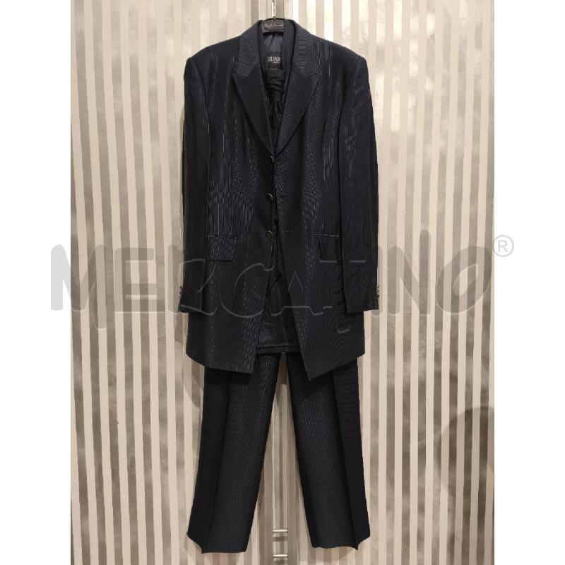 COMPLETO UOMO CARLO PIGNATELLI BLU RIGHINE SATINATO | Mercatino dell'Usato Campobasso 1