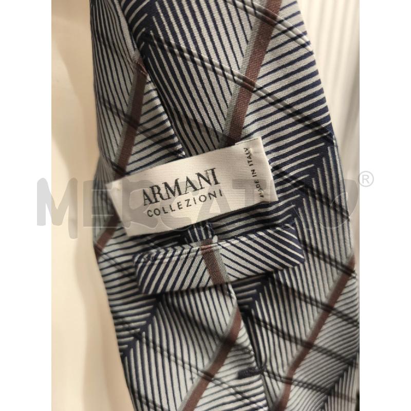 CRAVATTA ARMANI COLLEZIONI GRIGIA BLU MARRONE GEOM | Mercatino dell'Usato Campobasso 2
