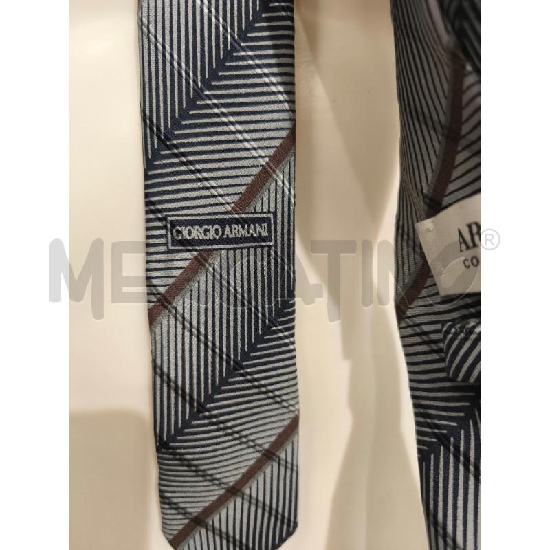CRAVATTA ARMANI COLLEZIONI GRIGIA BLU MARRONE GEOM | Mercatino dell'Usato Campobasso 3