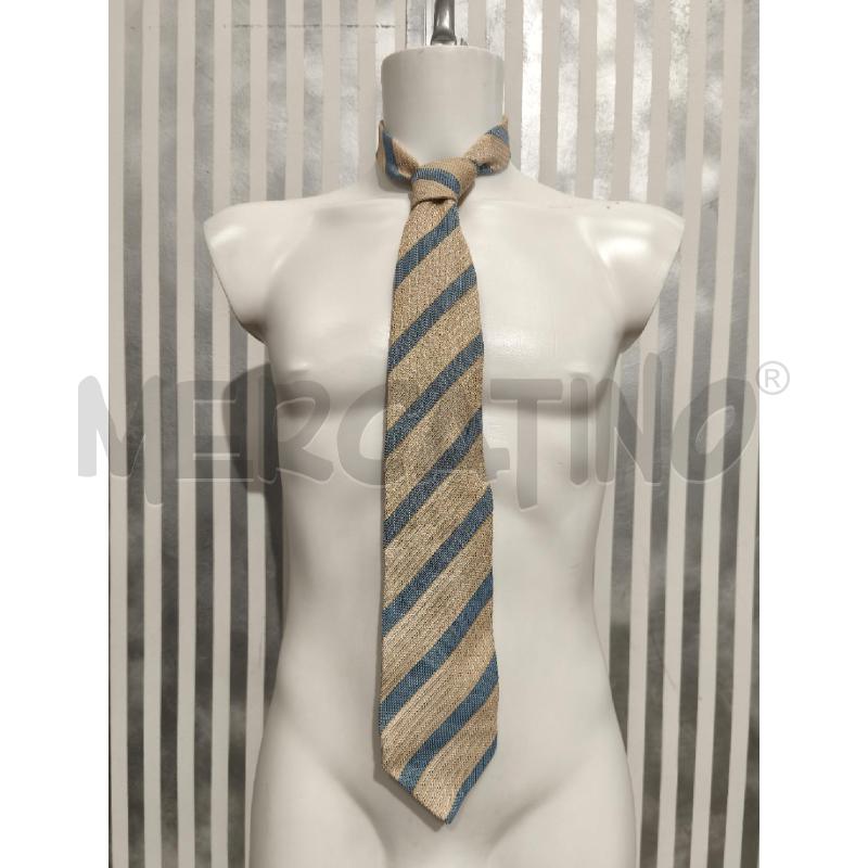 CRAVATTA BURBERRY RIGHE GIALLINE CELESTI OBLIQUE | Mercatino dell'Usato Campobasso 1