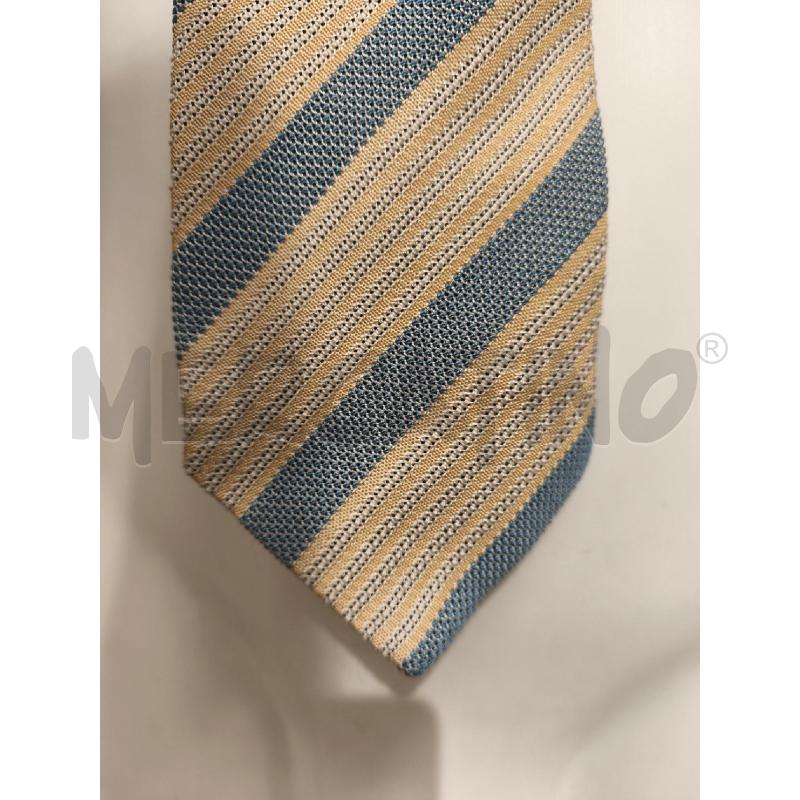 CRAVATTA BURBERRY RIGHE GIALLINE CELESTI OBLIQUE | Mercatino dell'Usato Campobasso 5