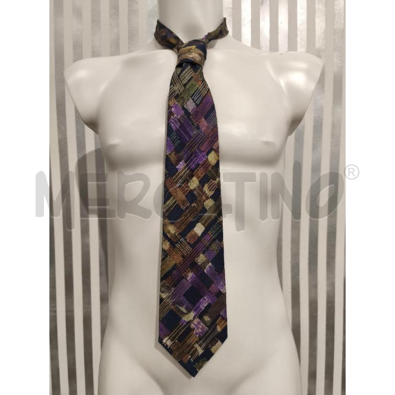 CRAVATTA MISSONI BLU PENNELLATE BEIGE VIOLA VERDI | Mercatino dell'Usato Campobasso 1