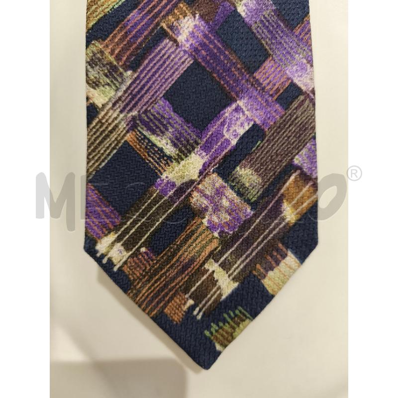 CRAVATTA MISSONI BLU PENNELLATE BEIGE VIOLA VERDI | Mercatino dell'Usato Campobasso 4