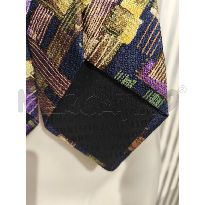 CRAVATTA MISSONI BLU PENNELLATE BEIGE VIOLA VERDI | Mercatino dell'Usato Campobasso 5