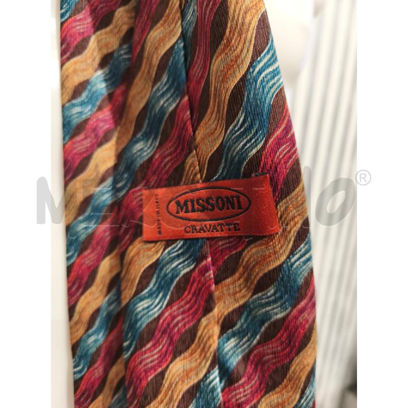 CRAVATTA MISSONI MARRONE ONDE AZZURRE GIALLE ROSSE | Mercatino dell'Usato Campobasso 2