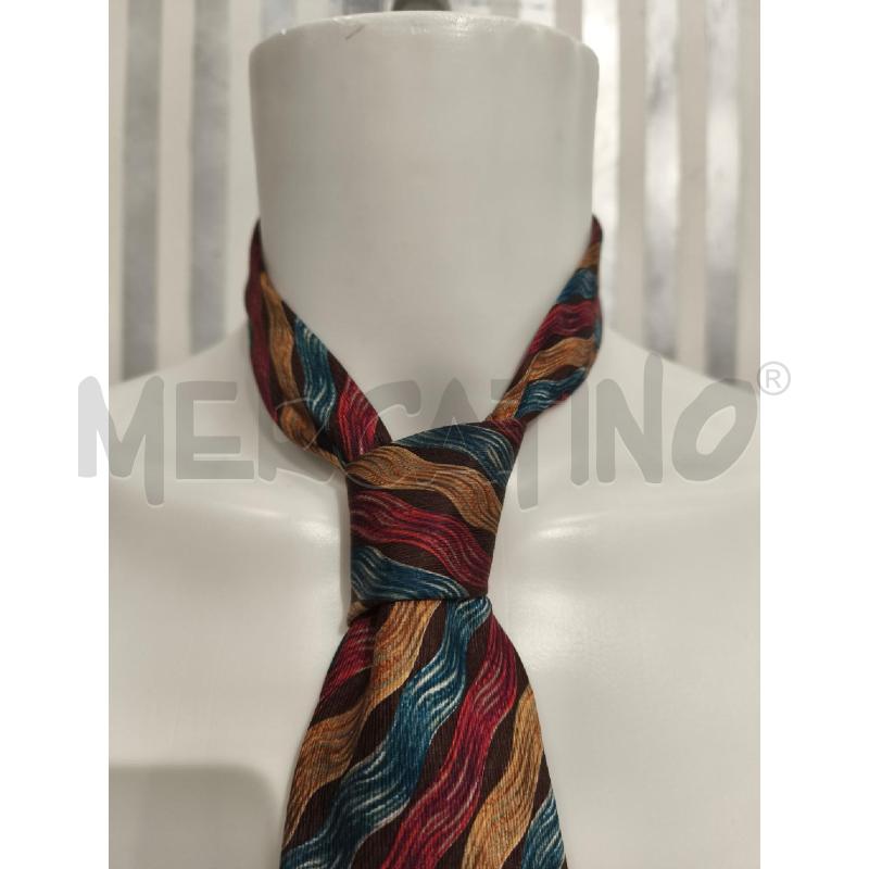 CRAVATTA MISSONI MARRONE ONDE AZZURRE GIALLE ROSSE | Mercatino dell'Usato Campobasso 3