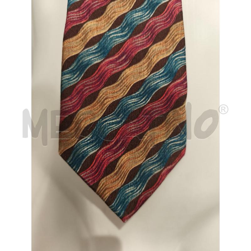 CRAVATTA MISSONI MARRONE ONDE AZZURRE GIALLE ROSSE | Mercatino dell'Usato Campobasso 4