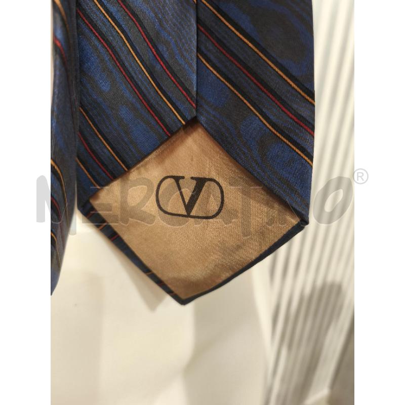 CRAVATTA VALENTINO BLU RIGHE SENAPE ARANCIO | Mercatino dell'Usato Campobasso 3