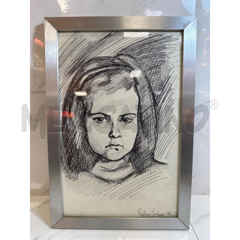 DISEGNO A PENNA RIP PAGLIONE RAGAZZA 25X36 CM | Mercatino dell'Usato Campobasso 1