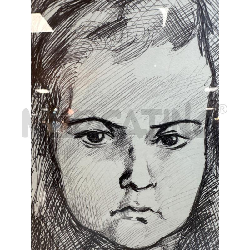DISEGNO A PENNA RIP PAGLIONE RAGAZZA 25X36 CM | Mercatino dell'Usato Campobasso 2