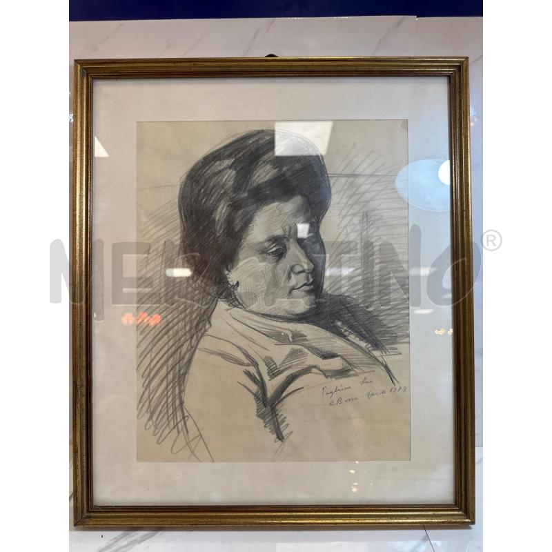 DISEGNO RIP LEO PAGLIONE 50X43 CM RITRATTO SIGNORA | Mercatino dell'Usato Campobasso 1