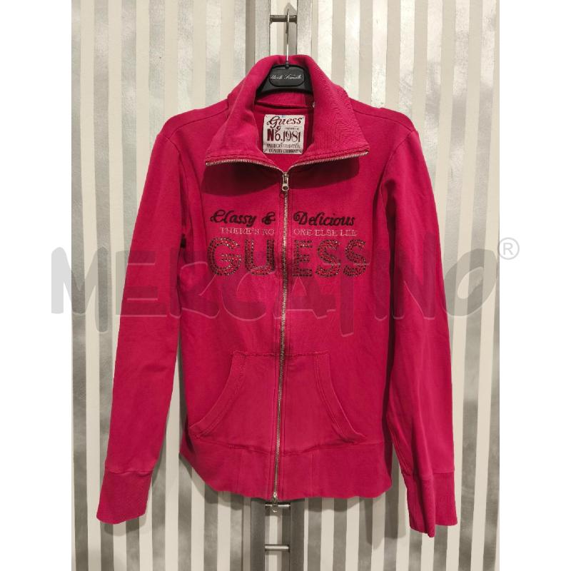FELPA DONNA GUESS FUXIA SCRITTE ZIP | Mercatino dell'Usato Campobasso 1
