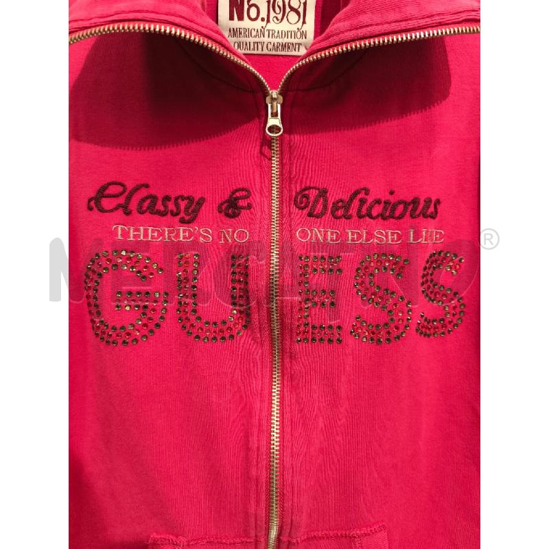 FELPA DONNA GUESS FUXIA SCRITTE ZIP | Mercatino dell'Usato Campobasso 3