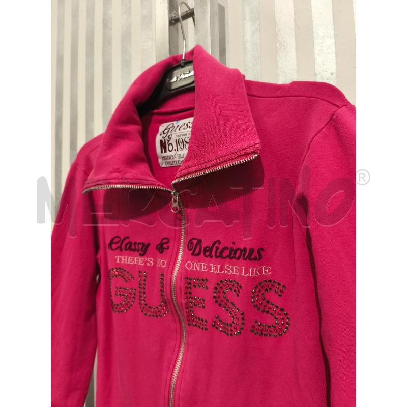 FELPA DONNA GUESS FUXIA SCRITTE ZIP | Mercatino dell'Usato Campobasso 4