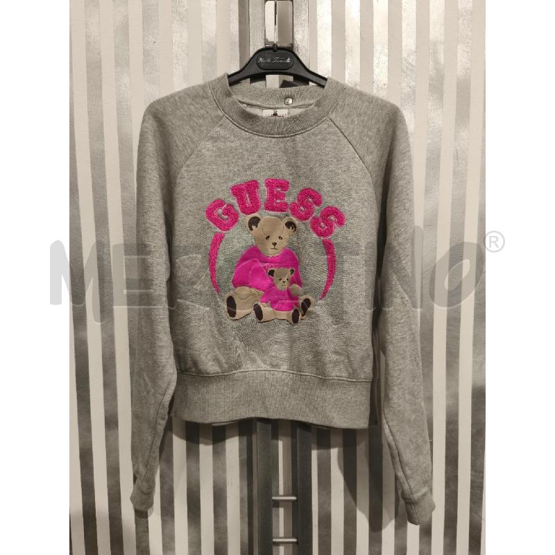 FELPA DONNA GUESS GRIGIA ORSETTI FUXIA | Mercatino dell'Usato Campobasso 1