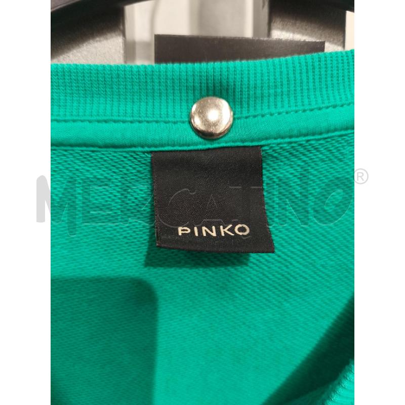 FELPA DONNA PINKO VERDE SCRITTO ROSA CORTA | Mercatino dell'Usato Campobasso 5