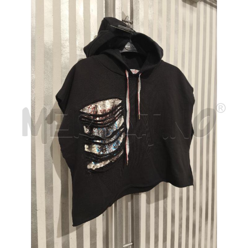 FELPA DONNA SHOP ART SMANICATA NERA STRAPPI PAILLETTES | Mercatino dell'Usato Campobasso 3