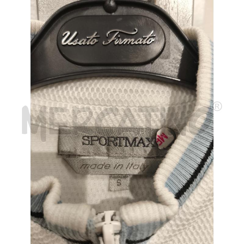 FELPA DONNA SPORTMAX BIANCA RETINA BORDI CELESTI | Mercatino dell'Usato Campobasso 2