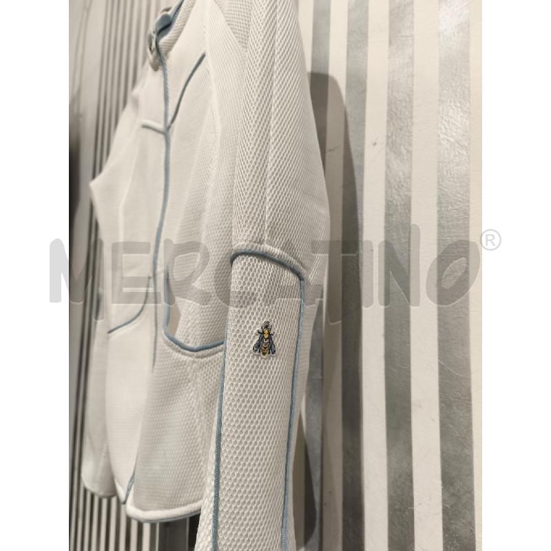 FELPA DONNA SPORTMAX BIANCA RETINA BORDI CELESTI | Mercatino dell'Usato Campobasso 3