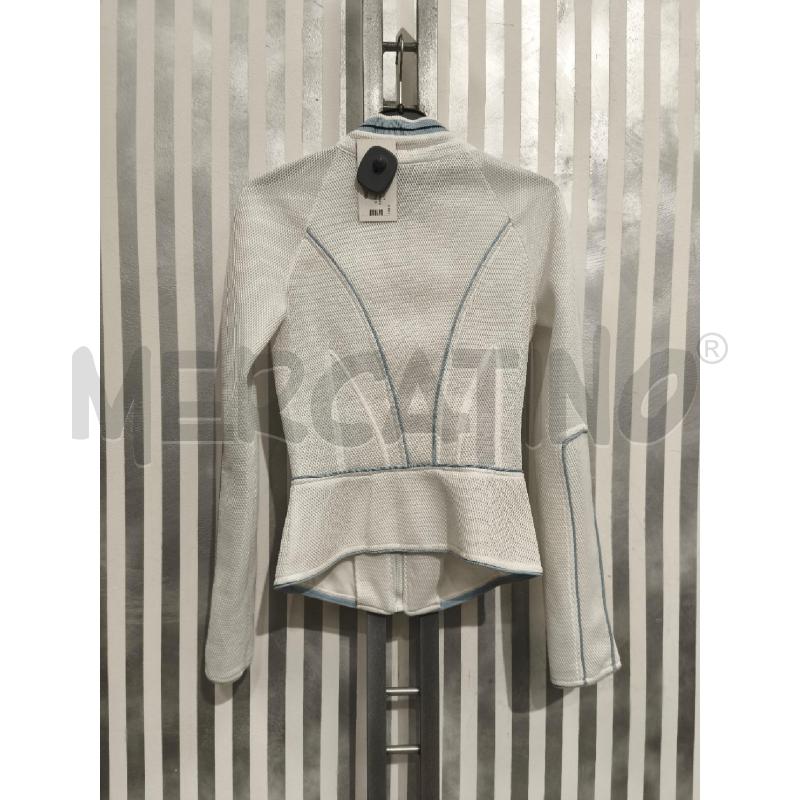 FELPA DONNA SPORTMAX BIANCA RETINA BORDI CELESTI | Mercatino dell'Usato Campobasso 5