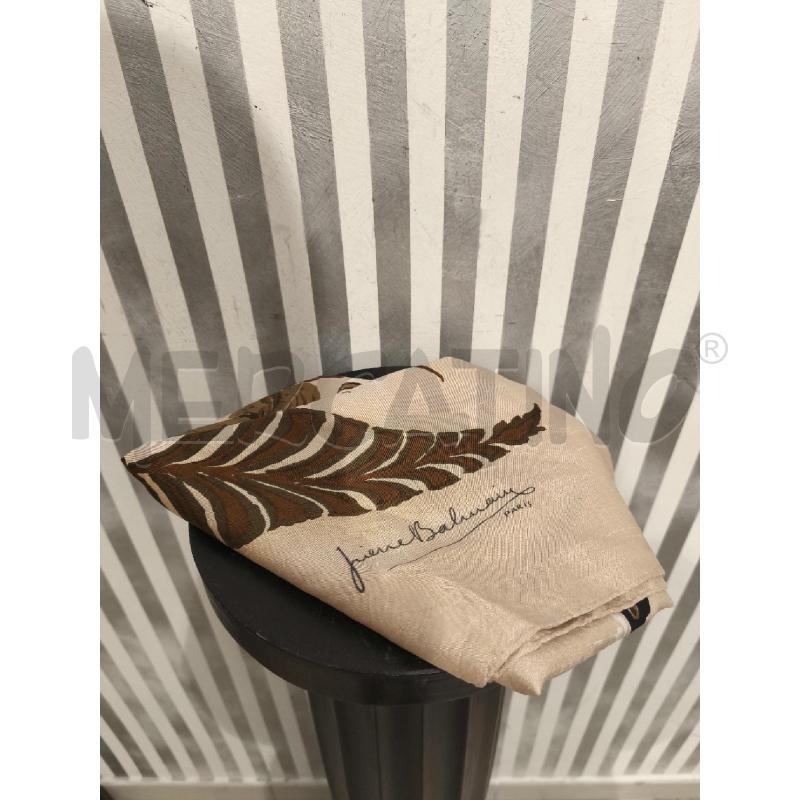FOULARD PIERRE BALMAIN SETA BEIGE FIORI OLIVABLU | Mercatino dell'Usato Campobasso 1