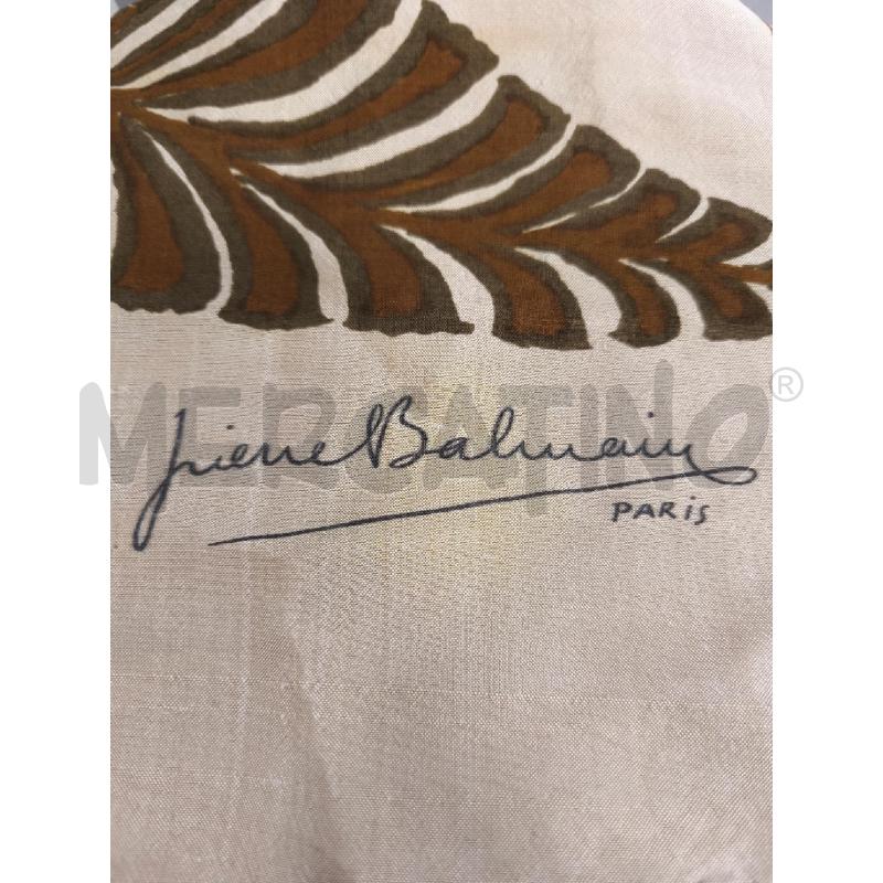 FOULARD PIERRE BALMAIN SETA BEIGE FIORI OLIVABLU | Mercatino dell'Usato Campobasso 2
