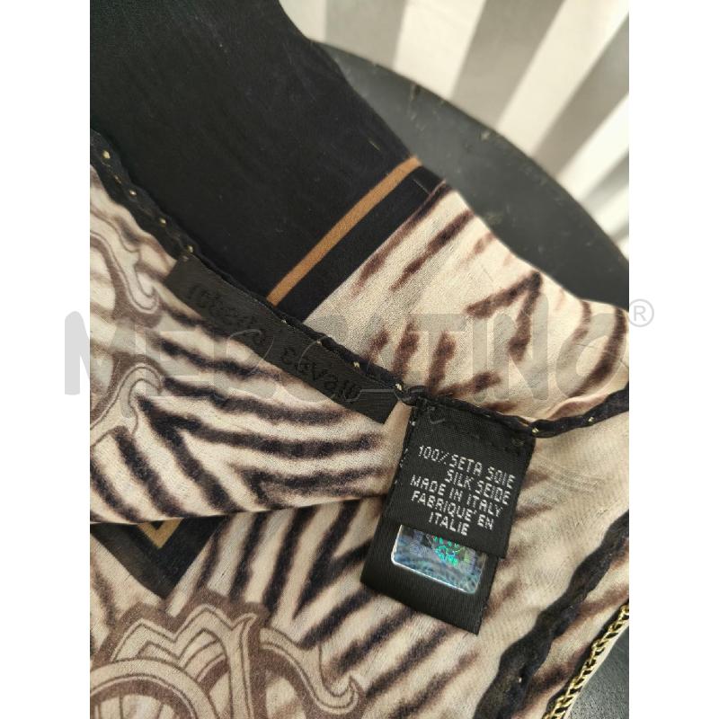 FOULARD ROBERTO CAVALLI NERO BEIGE 100 SETA | Mercatino dell'Usato Campobasso 2