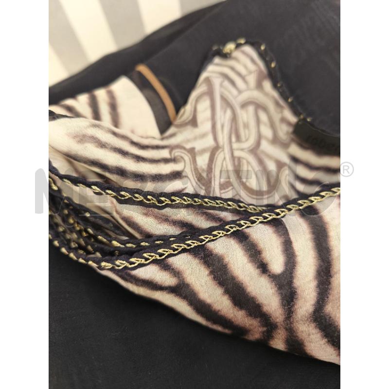FOULARD ROBERTO CAVALLI NERO BEIGE 100 SETA | Mercatino dell'Usato Campobasso 4