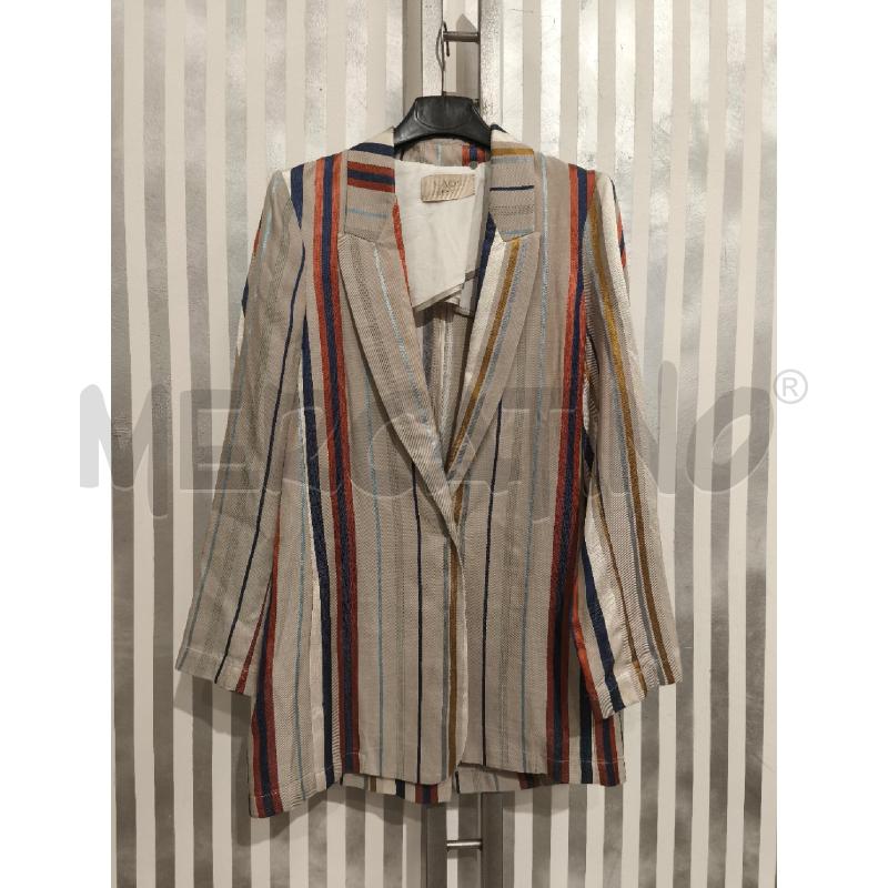 GIACCA DONNA KAOS RIGHE BEIGE BLU RUGGINE DORATE | Mercatino dell'Usato Campobasso 1