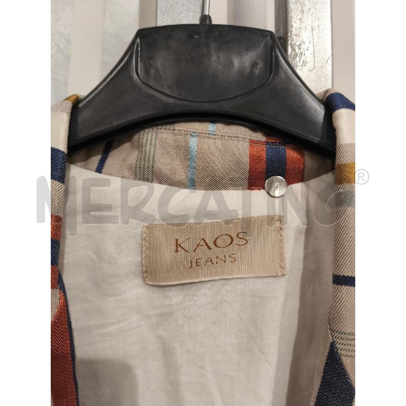 GIACCA DONNA KAOS RIGHE BEIGE BLU RUGGINE DORATE | Mercatino dell'Usato Campobasso 2