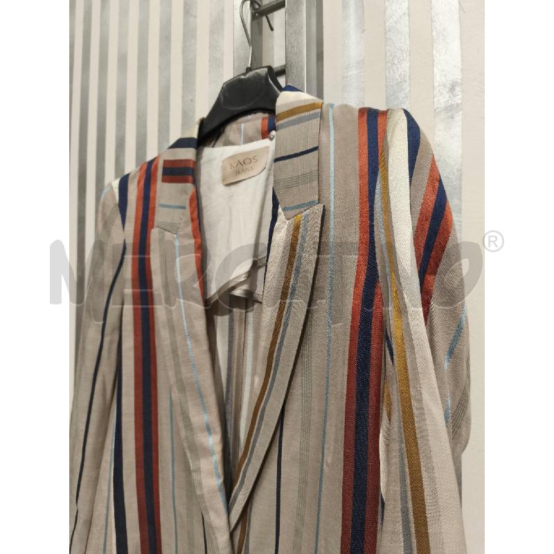GIACCA DONNA KAOS RIGHE BEIGE BLU RUGGINE DORATE | Mercatino dell'Usato Campobasso 3