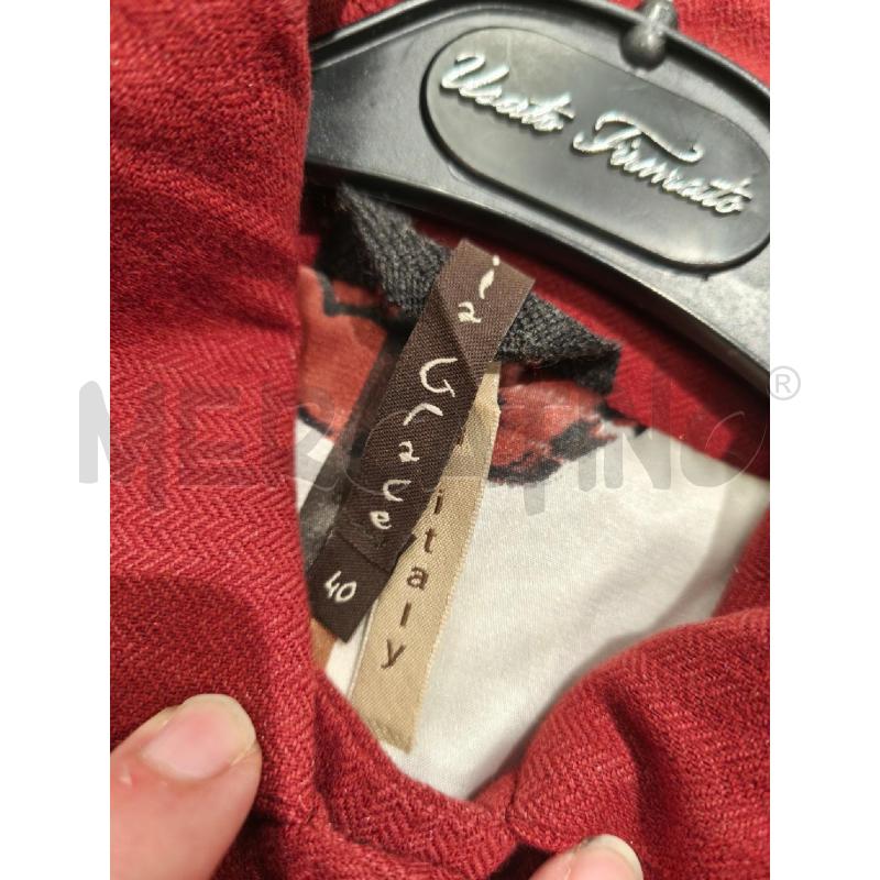 GIACCA DONNA MANILA GRACE ROSSO SCURO INTERNO FIORI | Mercatino dell'Usato Campobasso 5