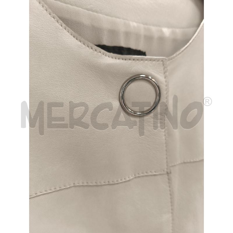 GIACCA DONNA PINKO GESSO VERA PELLE FRANGE | Mercatino dell'Usato Campobasso 2