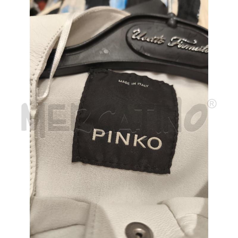 GIACCA DONNA PINKO GESSO VERA PELLE FRANGE | Mercatino dell'Usato Campobasso 5