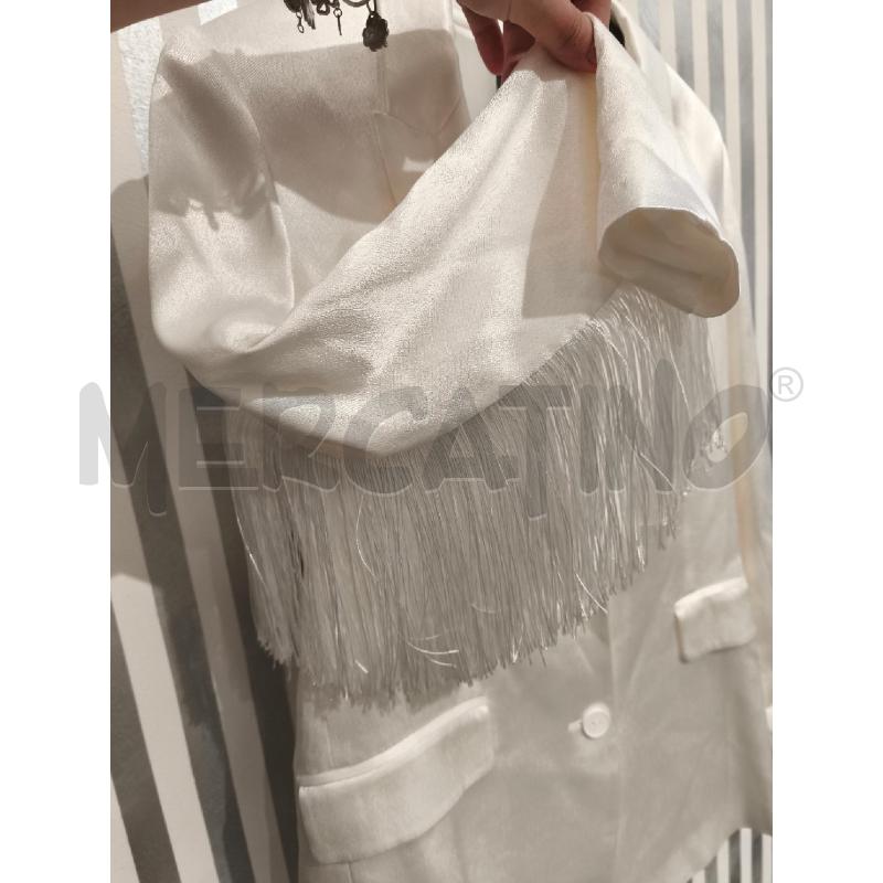 GIACCA DONNA PINKO PANNA SATINATA MANICHE FRANGE | Mercatino dell'Usato Campobasso 2