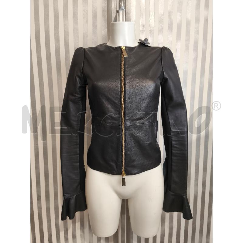 GIACCA DONNA PINKO VERA PELLE NERA CON ZIP DORATA | Mercatino dell'Usato Campobasso 1